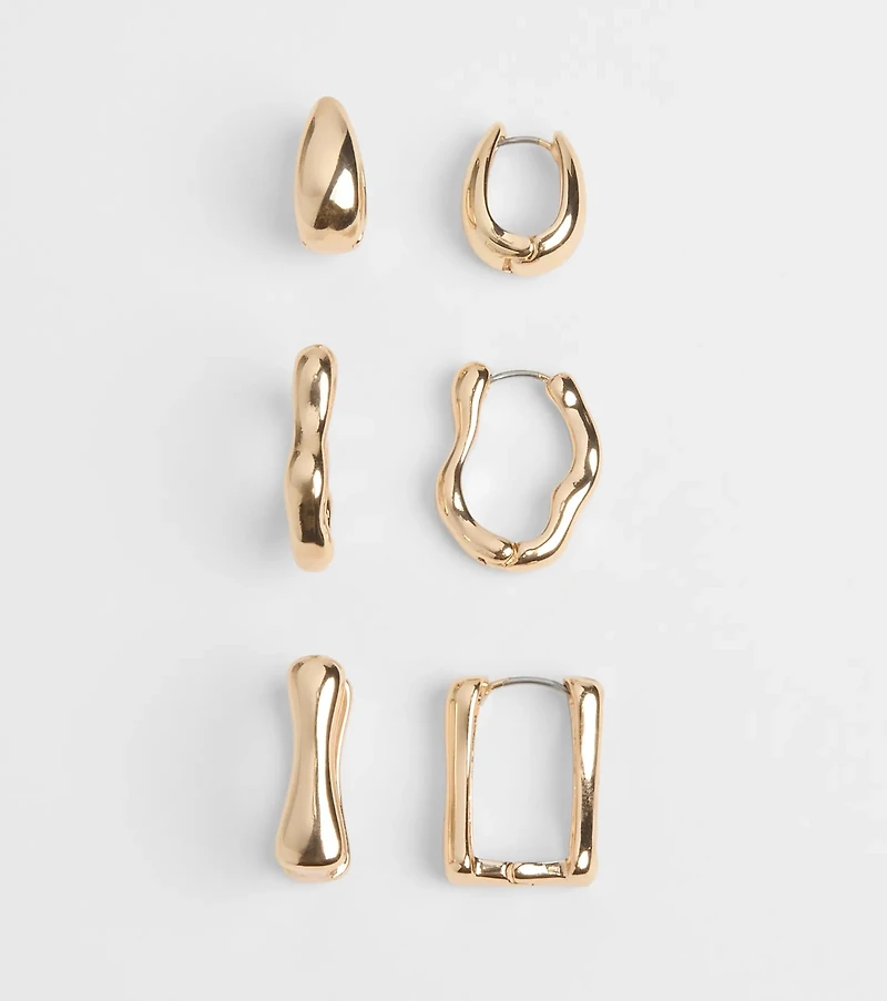 Trendy Mood Three-Pack Hoop Earrings Set