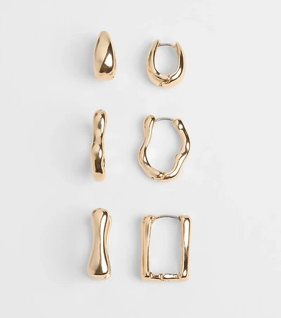 Trendy Mood Three-Pack Hoop Earrings Set