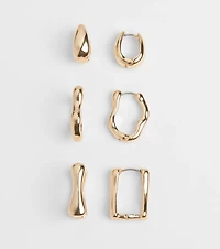 Trendy Mood Three-Pack Hoop Earrings Set