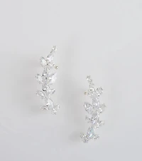 Statement Cubic Zirconia Leaf Ear Crawlers