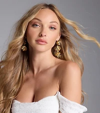 Sweetly Glam Flower Rhinestone Earrings