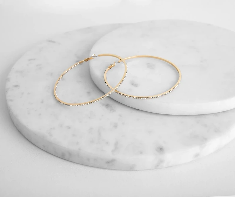 Large Rhinestone Hoops