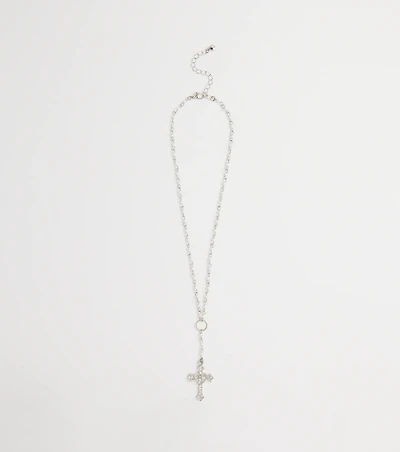 My Path Faux Pearl Cross Necklace