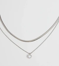 Simple Touch Rhinestone Layered Necklace