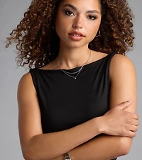 Simple Touch Rhinestone Layered Necklace