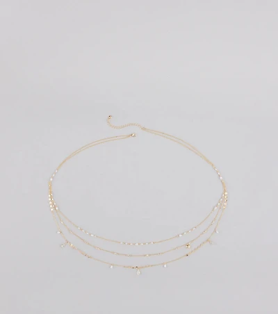 Casual Glamour Faux Pearl Belly Chain