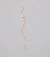 Dainty Glam Cubic Zirconia Bow Charm Necklace