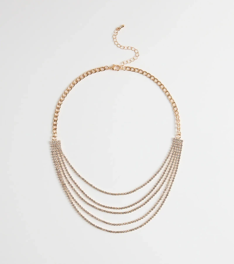 Perfect Girl Layered Rhinestone Necklace
