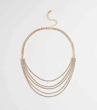 Perfect Girl Layered Rhinestone Necklace