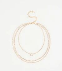 Chic Shine Rhinestone Layered Necklace