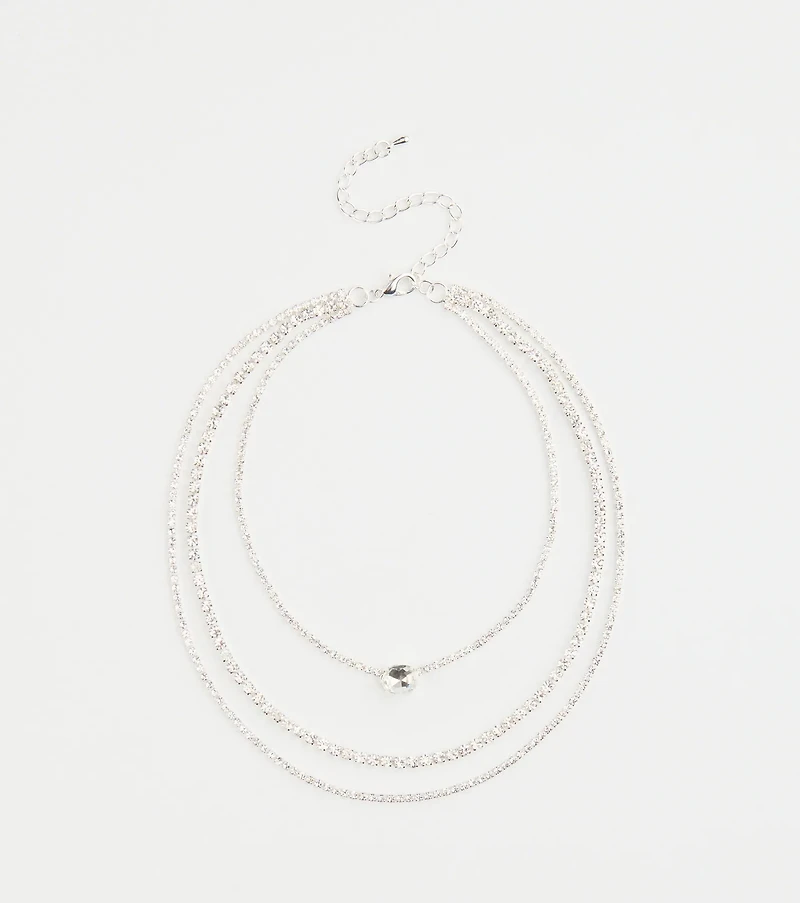 Chic Shine Rhinestone Layered Necklace
