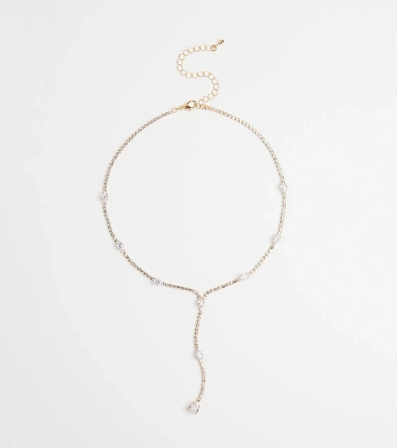Luxe Aura Cubic Zirconia Lariat Necklace