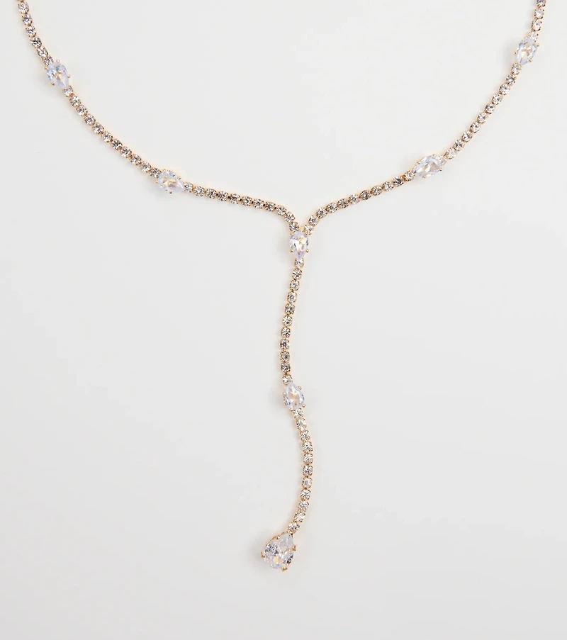 Luxe Aura Cubic Zirconia Lariat Necklace