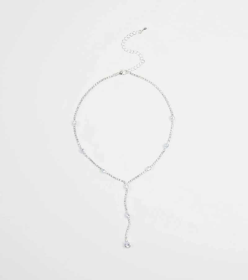 Luxe Aura Cubic Zirconia Lariat Necklace