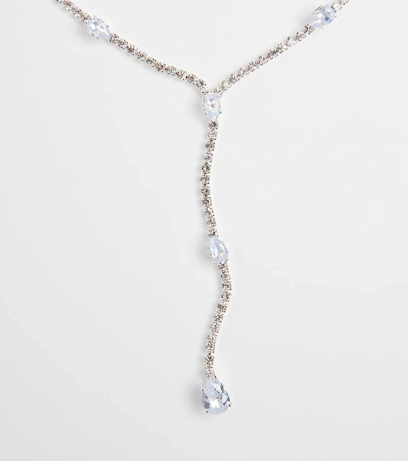 Luxe Aura Cubic Zirconia Lariat Necklace