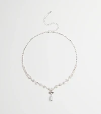 Chic Elegance Rhinestone And Pearl Necklace