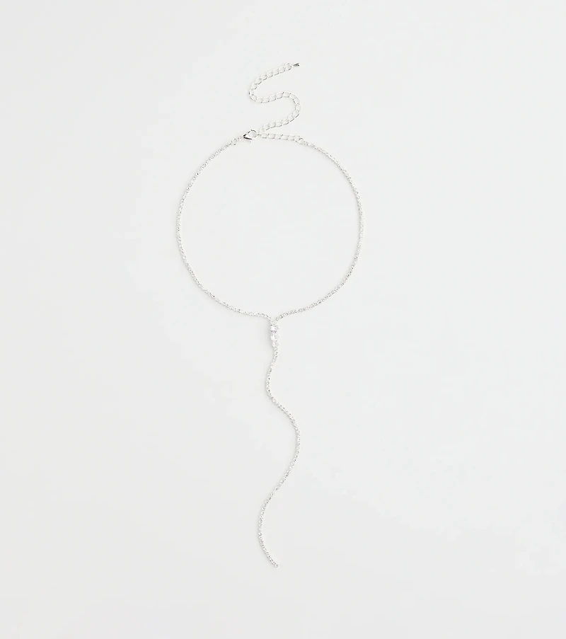 Chic Cubic Zirconia Choker Lariat Necklace