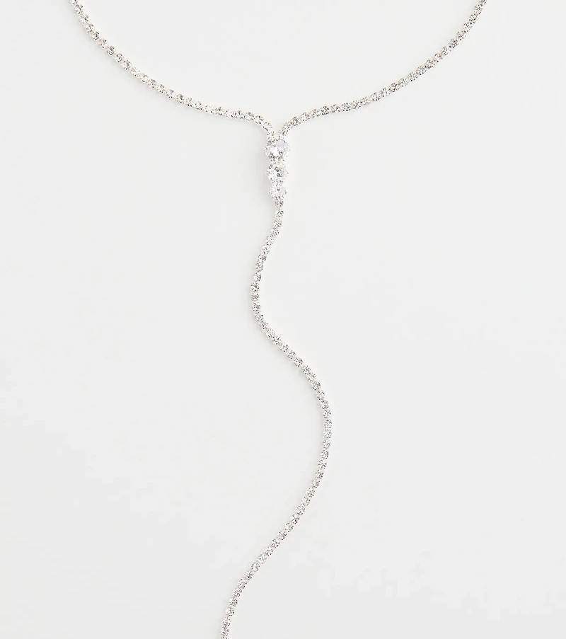 Chic Cubic Zirconia Choker Lariat Necklace