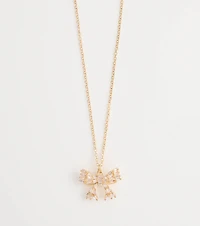 Cutest Glam Cubic Zirconia Bow Necklace