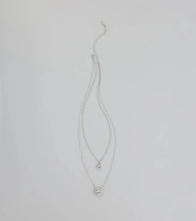 Make An Impression Rhinestone Halo Charm Necklace