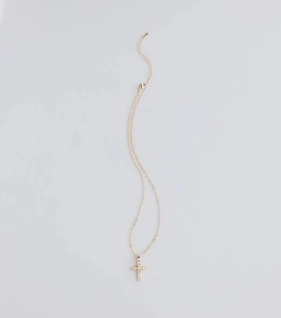 Divine Shine Cubic Zirconia Cross Necklace