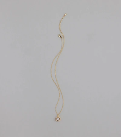 Radiant 14K Plated Cubic Zirconia Charm Necklace