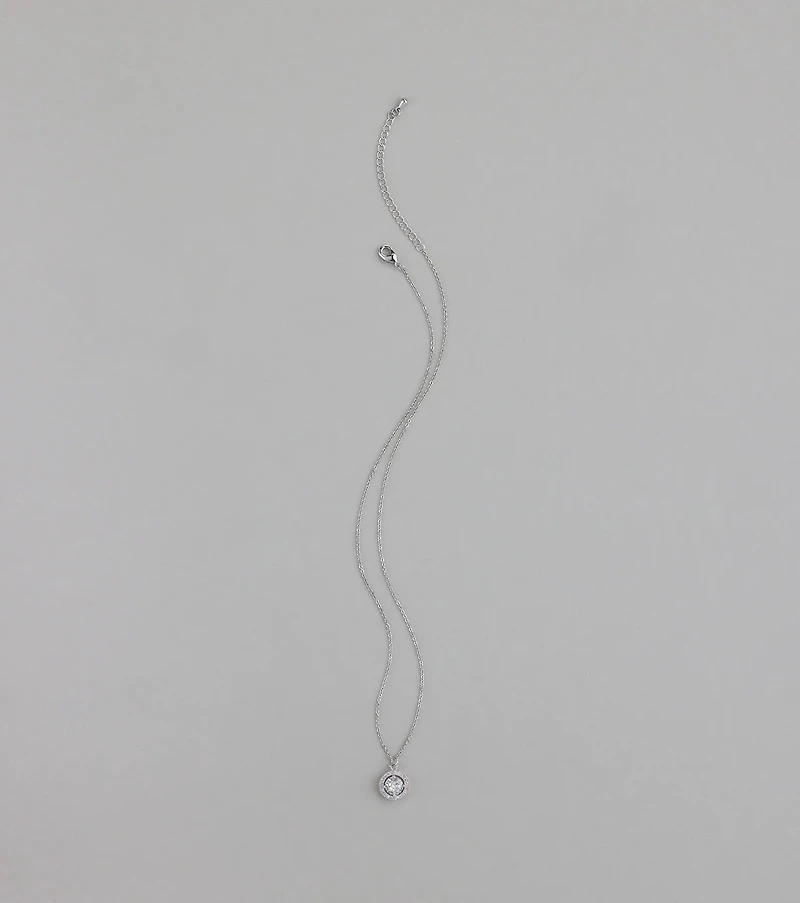 Elegantly Chic Cubic Zirconia Pendant Necklace