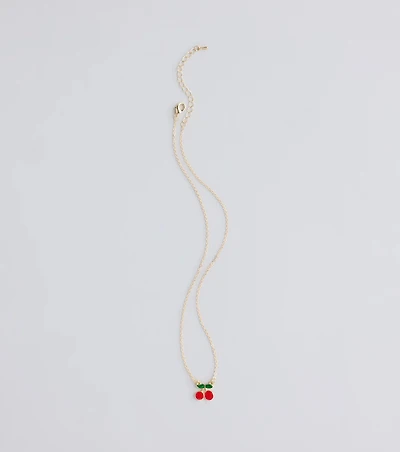 Sweet Summer Cherry Charm Necklace