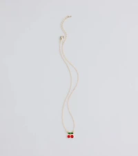 Sweet Summer Cherry Charm Necklace