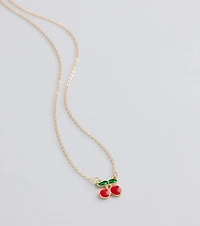 Sweet Summer Cherry Charm Necklace