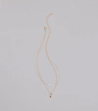 Dainty Heart Lock Charm Layered Necklace