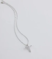 Divine Sparkle Cubic Zirconia Cross Necklace