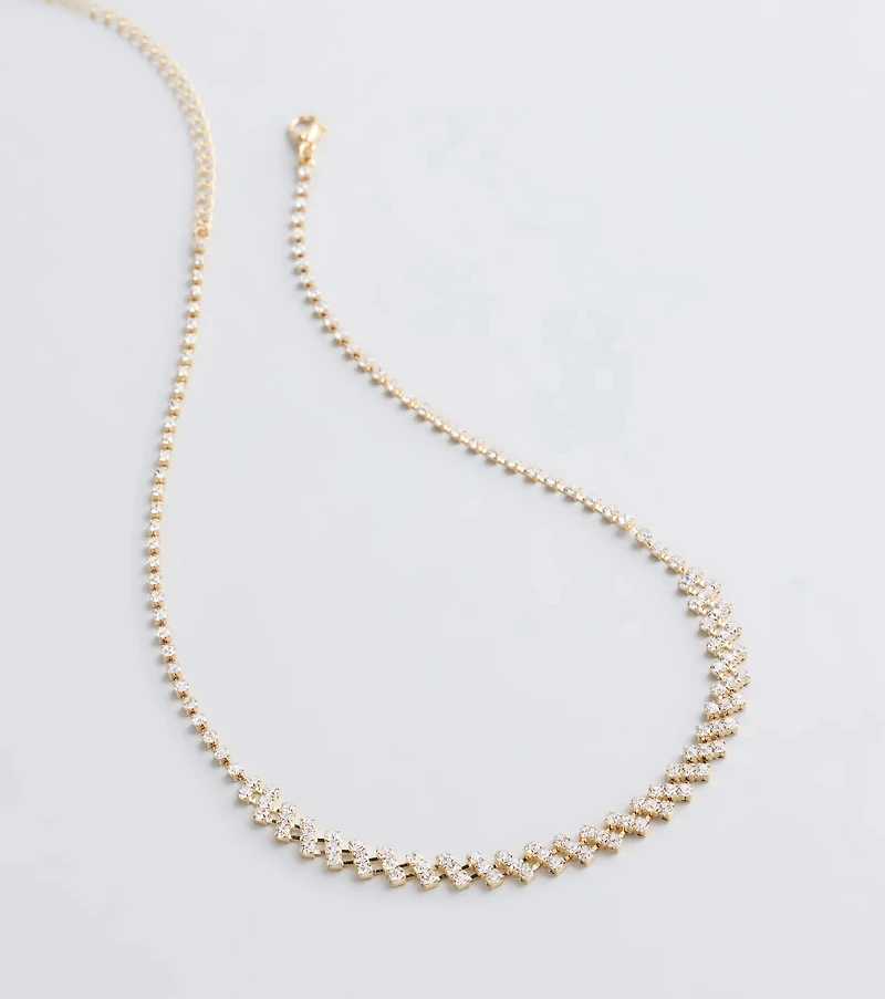 Hidden Gem Rhinestone Bar Necklace