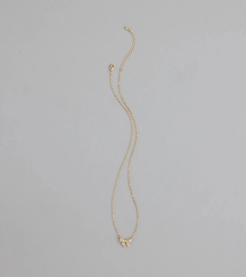 Chic Perfection Cubic Zirconia Bow Necklace