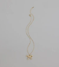 Simply Sparkling Rhinestone Bow Necklace