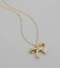Simply Sparkling Rhinestone Bow Necklace