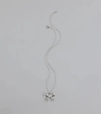 Simply Sparkling Rhinestone Bow Necklace