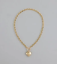 So Adorable Heart Charm Chain Necklace