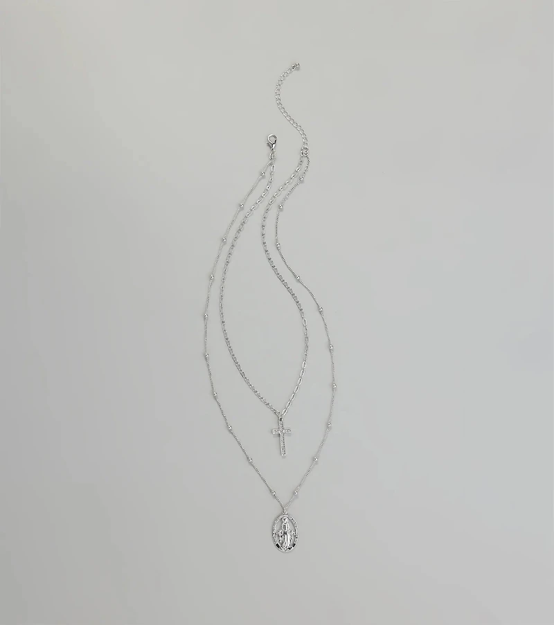 Showcase Faith Pendant Layered Necklace