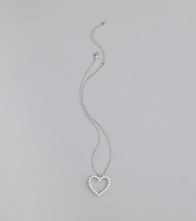 Capture Hearts Pearl Charm Necklace