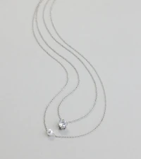 All About Luxe Pearl Cubic Zirconia Charm Necklace
