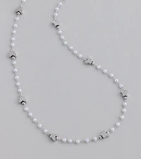 Cute Dainty Butterfly Pearl Beaded Necklace