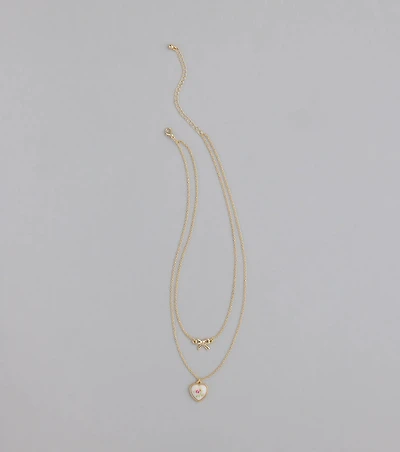 From The Heart Bow Layered Necklace
