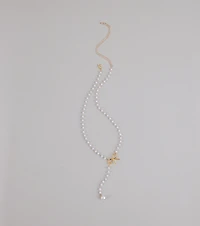 Pretty Please Bow and Pearl Necklace