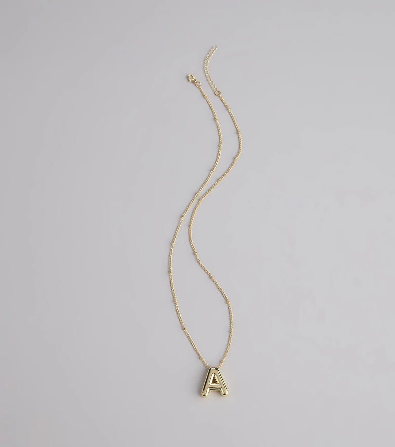 Say It Bold Bubble Letter Charm Necklace