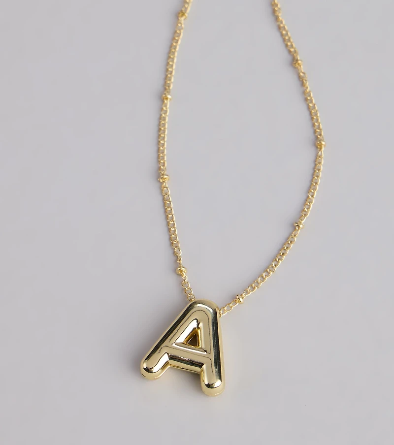 Say It Bold Bubble Letter Charm Necklace