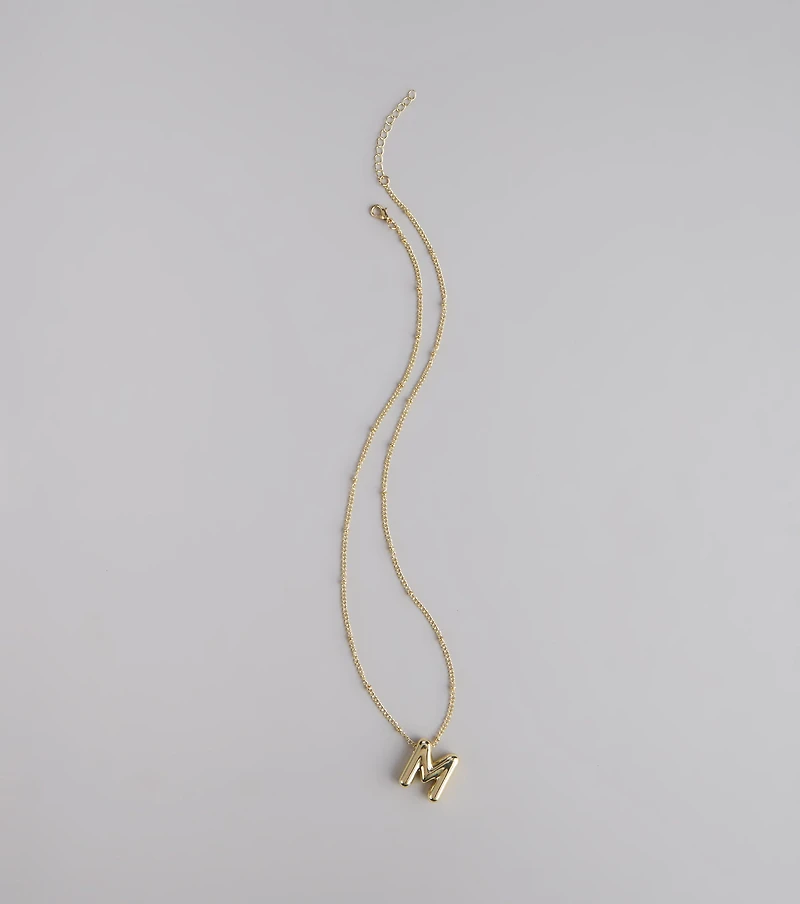 Say It Bold Bubble Letter Charm Necklace