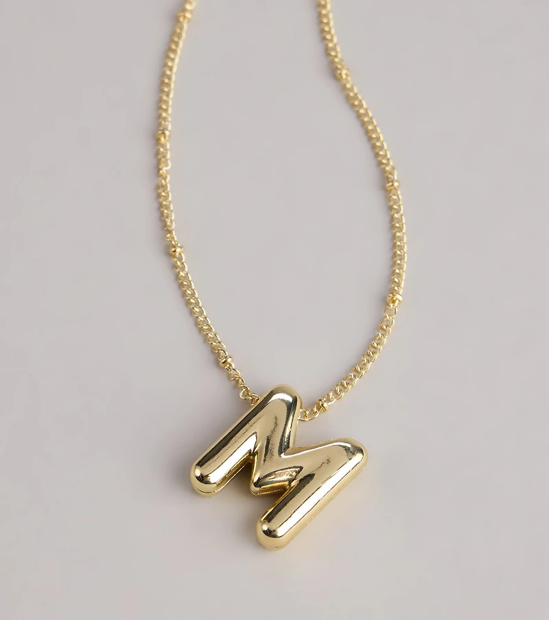 Say It Bold Bubble Letter Charm Necklace