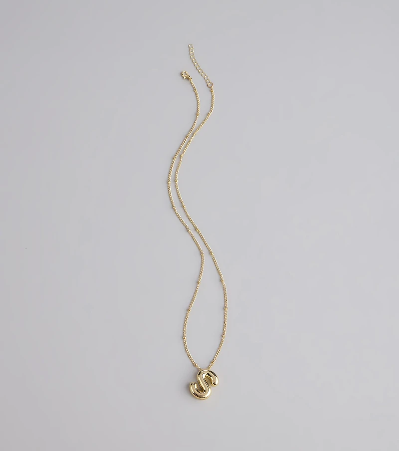 Say It Bold Bubble Letter Charm Necklace