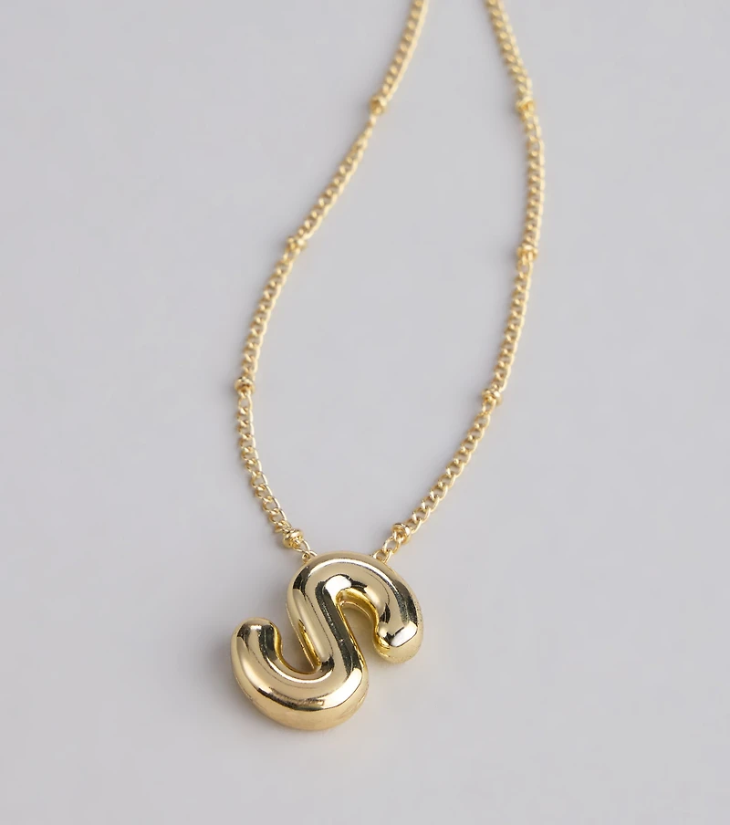 Say It Bold Bubble Letter Charm Necklace